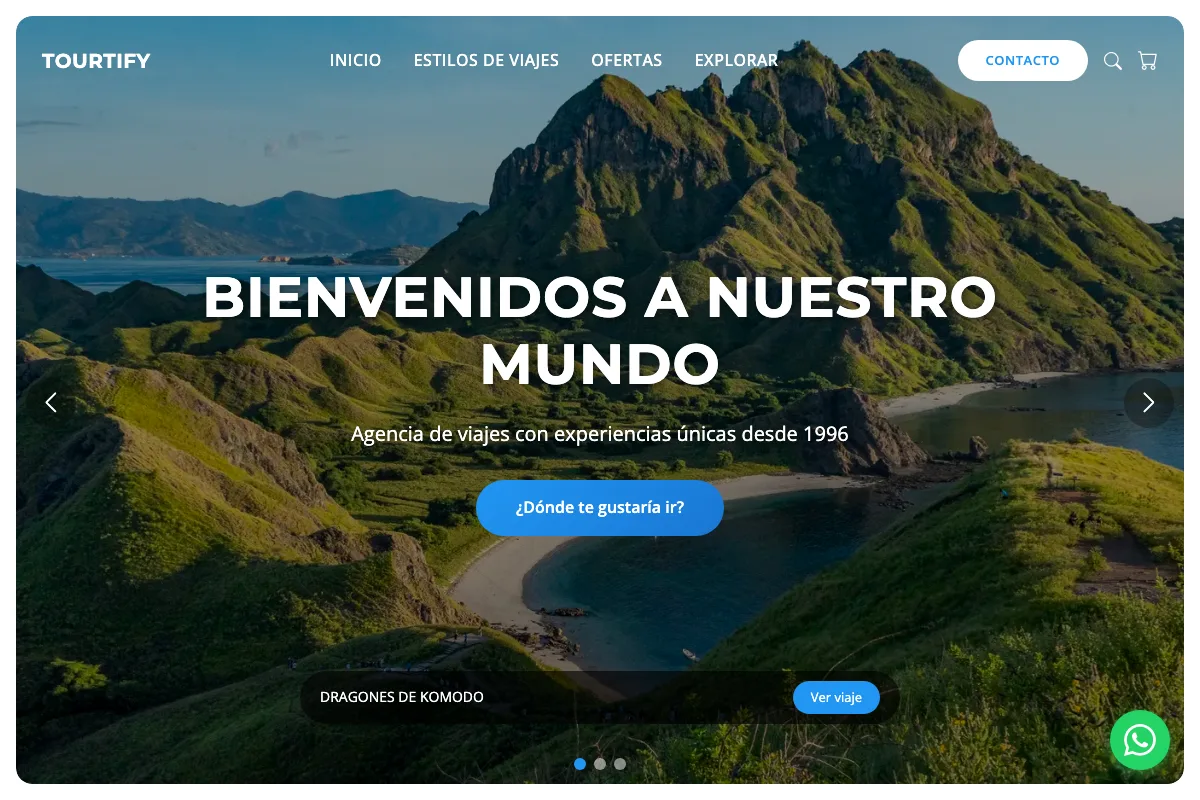 Tourify — Sitio web para agencias de turismo