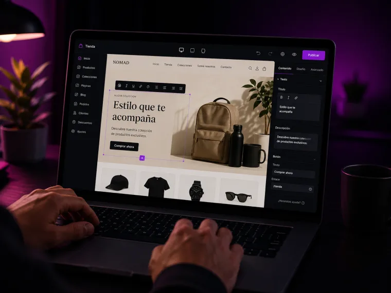 Tienda online en escritorio y móvil