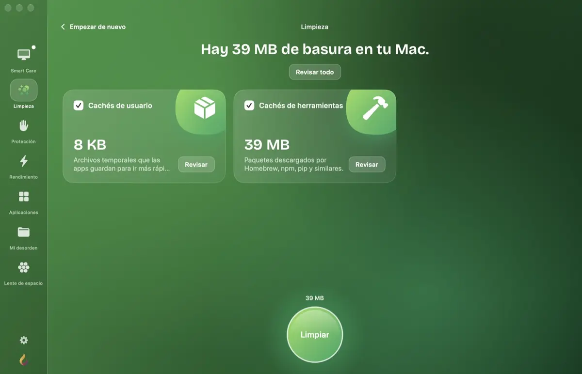 Color Clean: módulo Limpieza