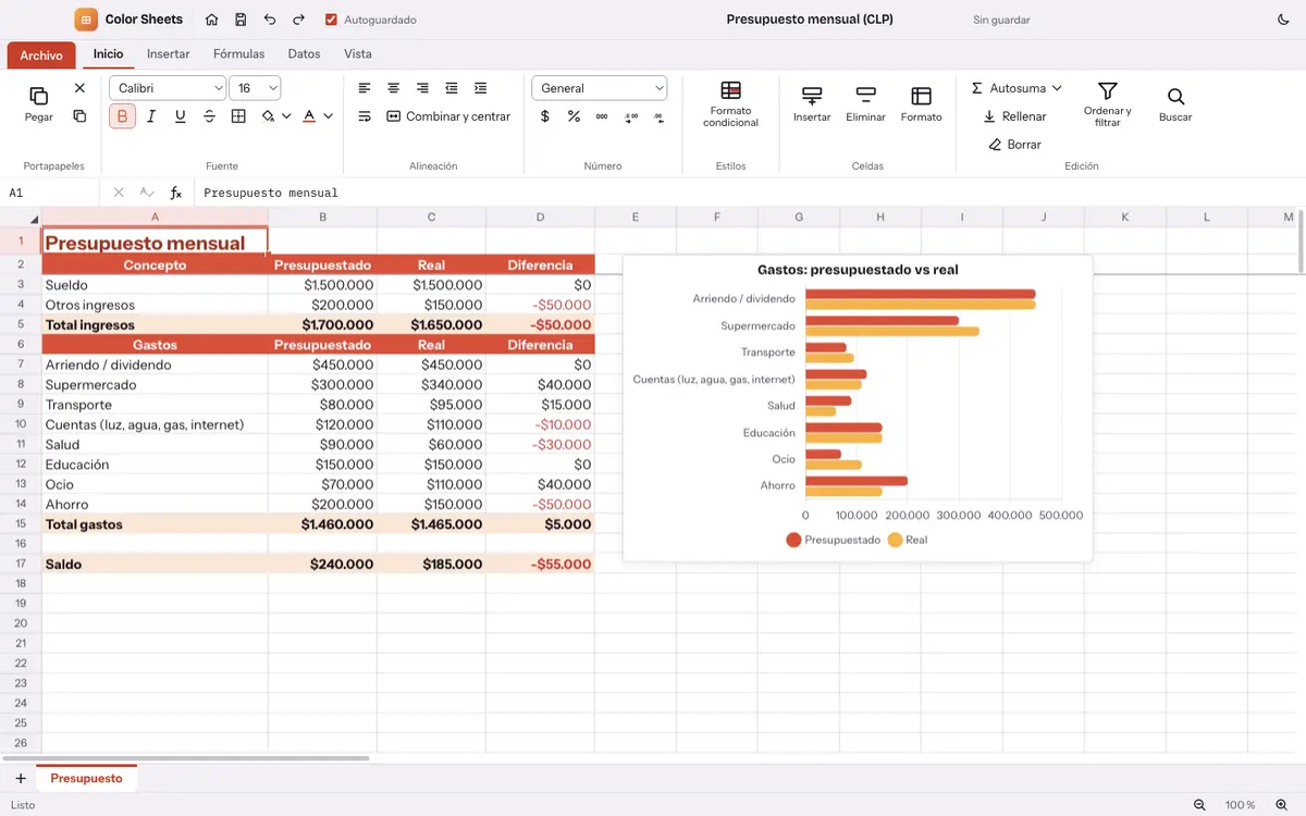 Color Office: módulo Color Sheets
