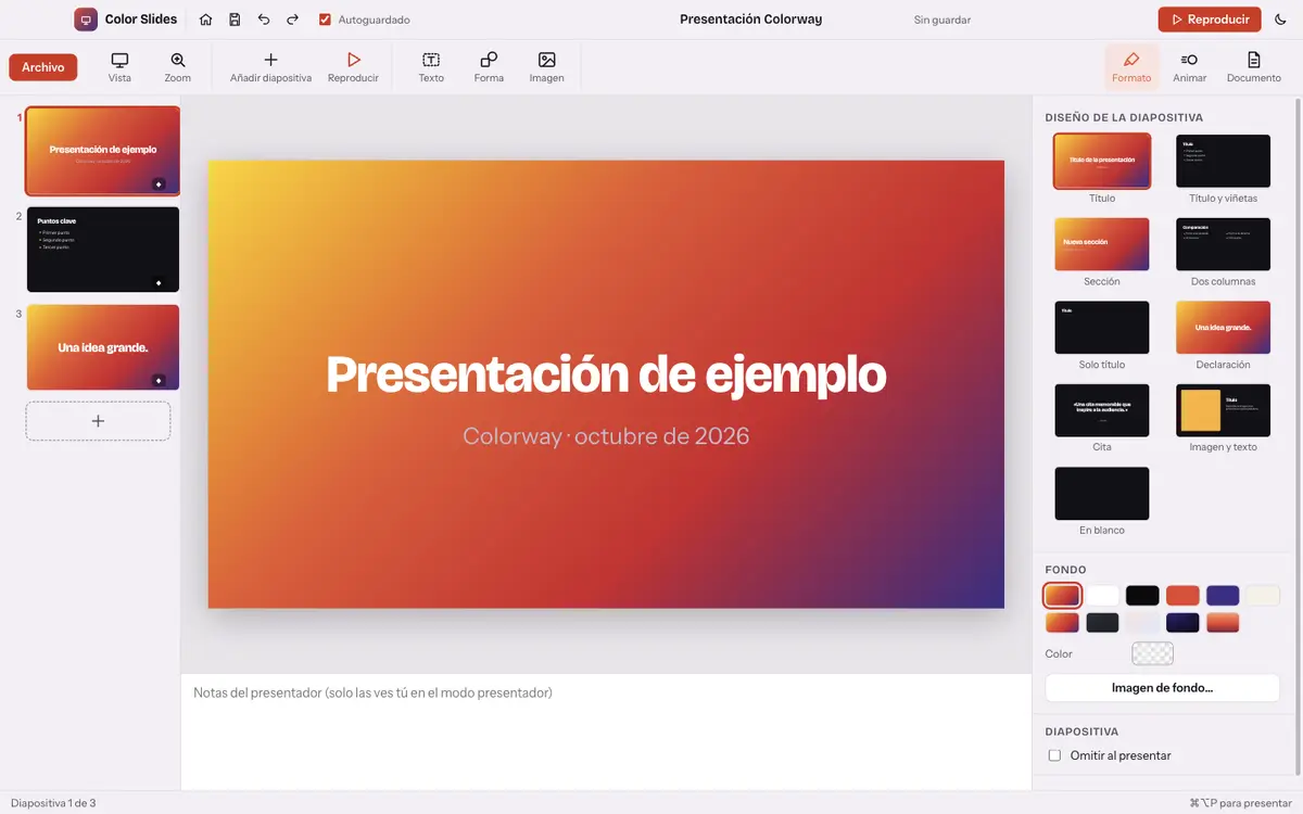 Color Office: módulo Color Slides